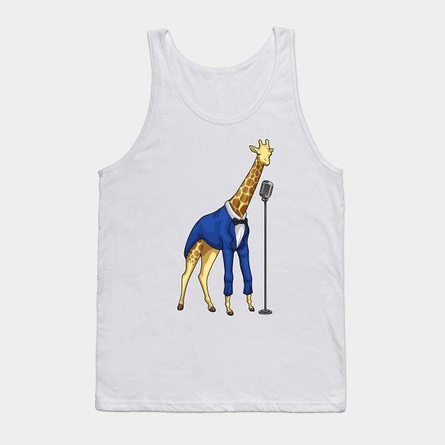 Giraffe Singer Microphone Music Tank Top by Markus Schnabel